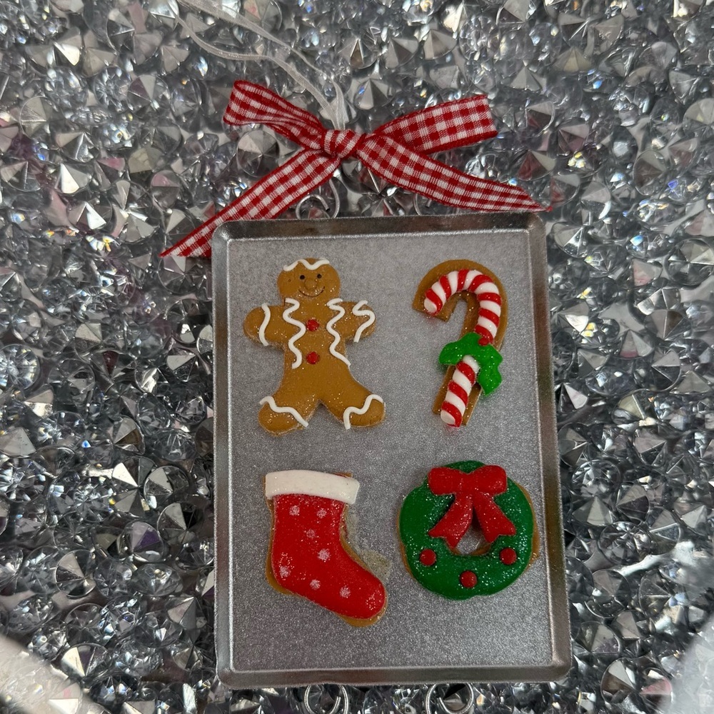 Ornament cookies Festive Gingerbread Cookie Ornament - Red, Green, White